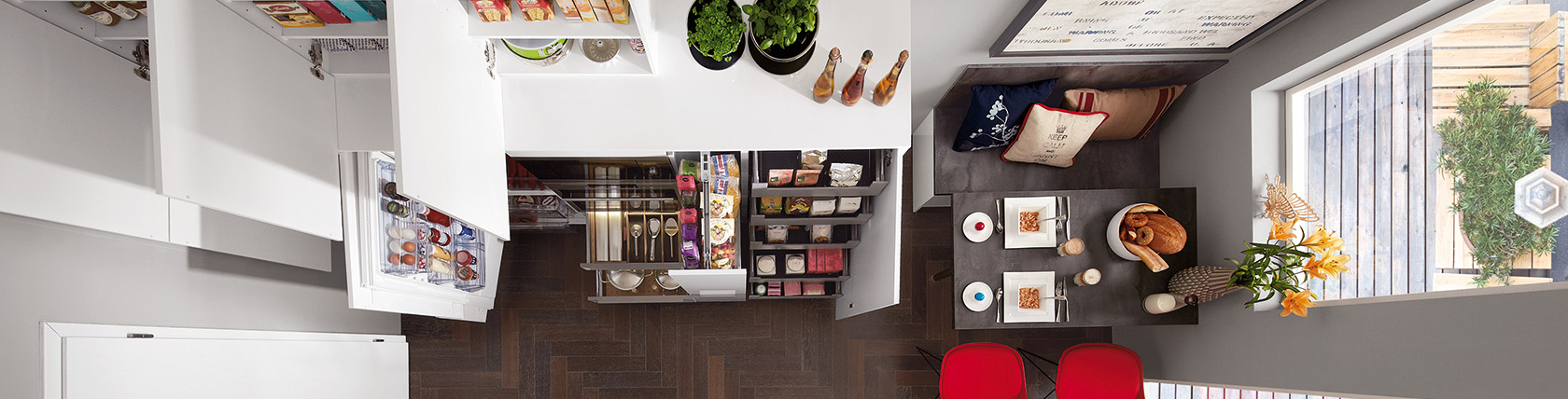 Visualisierung des 3-Schritte-Ablaufs von der Küchenplanung zur Montage